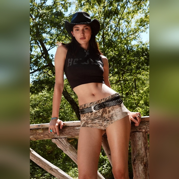 Urban Outfitters Pants - Urban Outfitters Silence + Noise Animal Print Sabrina Micro Stretch Booty Shorts